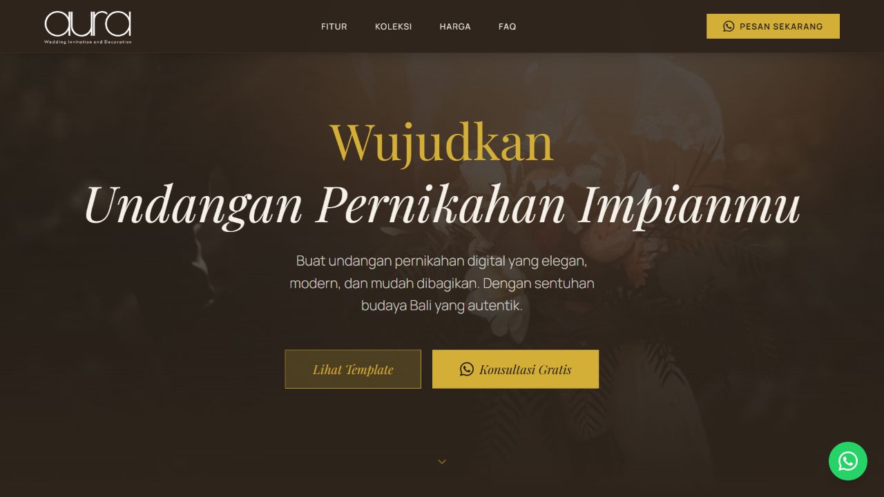 AuraInvite website preview
